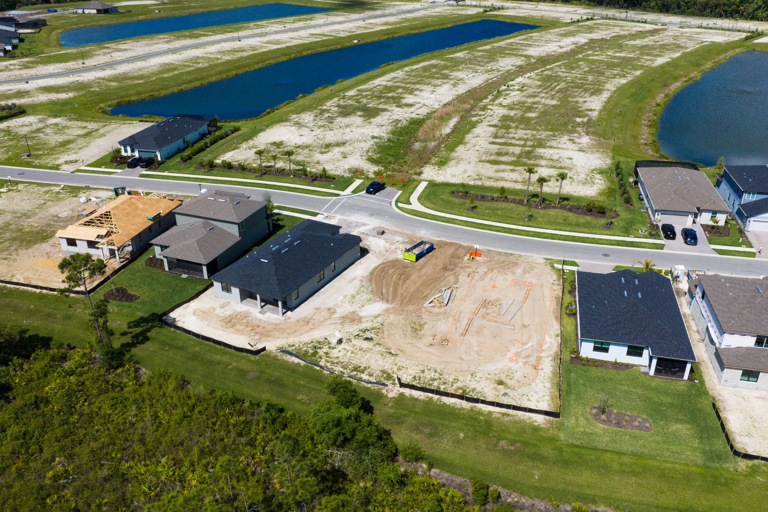 Aerial drone view of a residential development in Palm Beach County, Florida